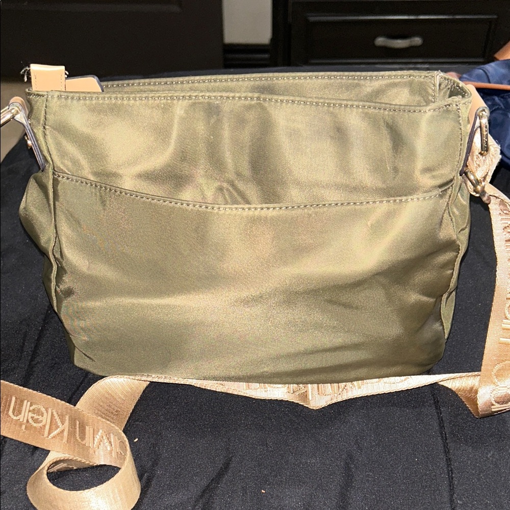 Calvin Klein Olive and Tan Women's Bag - Picture 3 of 4